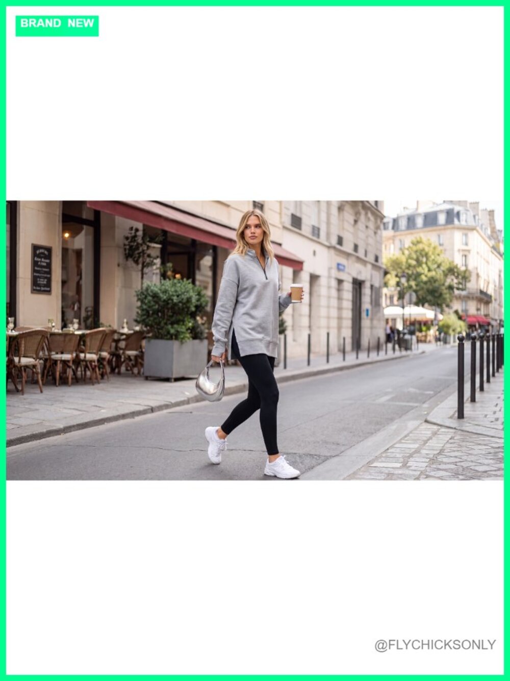 Oversized Quarter Zip Pullover Sweatshirt Stand Collar Side Slits Casual - Picture 6 of 6